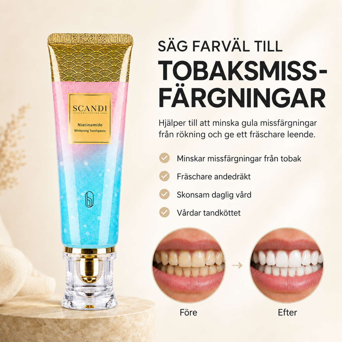 Whitening Tandkräm - Minska MIssfärgningar