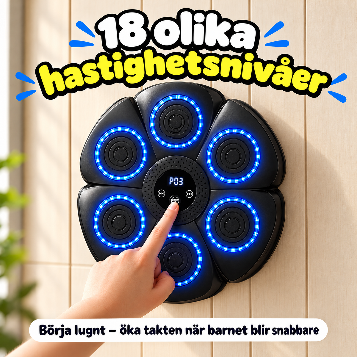 18 olika hastighetsnivåer